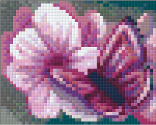 Pink Butterfly & Flowers - 1 Baseplate PixelHobby Mini-mosaic Kit